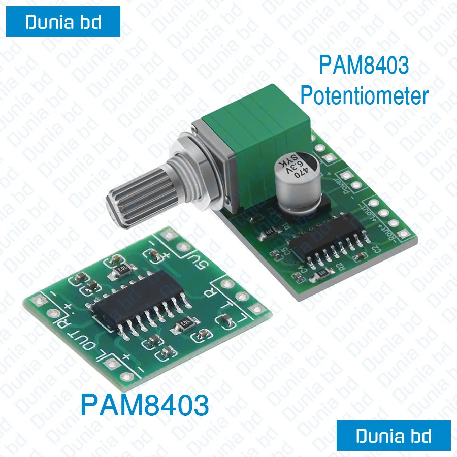 PAM8403 Audio Amplifier Board 2 Channel 3W DC 5V Volume Control with