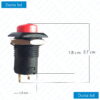 Square Push Button (Momentary Switch) Red AC DC ON-OFF