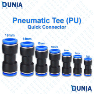 Pneumatic Straight Union Socket Two Way Tube Fitting Connector PU4 PU6 PU8 PU10 PU12 PU14 PU16mm