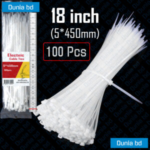 18 inch Cable Ties (5*450mm) Zip Wraps Strap Nylon Fastening Ring Loop Wire industrial Cable Ties White