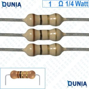 1 ohm 1/4 watt Quarter watt Resistor ±5% 1Ω 1 ohms Carbon Film Resistance