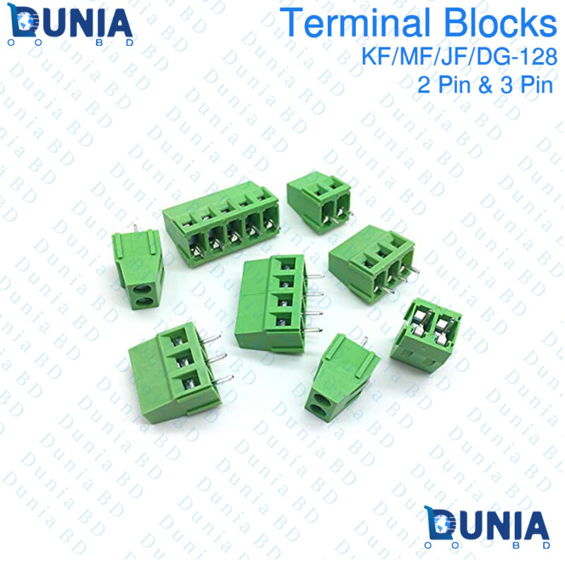 PCB Terminal Block MF JF DG KF 128-5.0mm 2 Pin & 3 Pin Electronic ...