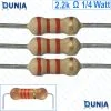 2.2k ohm 1/4 watt quarter watt Resistor ±5% 2.2kΩ 2.2 Kohms 2200 ohms