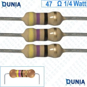 47 ohm 1/4 watt Quarter watt Resistor ±5% 47Ω 47 ohms Carbon Film Resistance