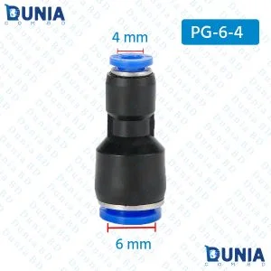 6mm Reducing Socket Pneumatic Quick Reducer Connector Push In PG 6mm to 4mm PG6-4