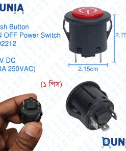 Push Button On Off Power Switch AD2212 12v Dc (10a 250vac)