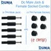 DC Male Jack & Female Jack Socket Screw Nut Panel Mount Connector
