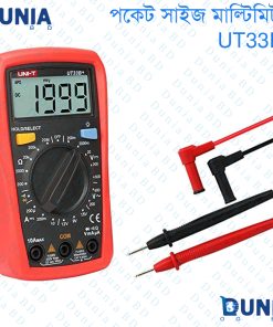 Palm Size Multimeter UT33B+, DCAC Voltage 200mV2V20V200V600V, DC Current, Resistance, Battery Test