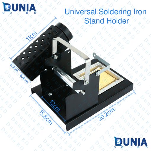 Soldering Iron Stand LTJ217 Universal Soldering Iron Holder Solder with Dispenser Reel Tin Holder and Frame Cleaning Sponge with Tray Metal Solder Wire Rack