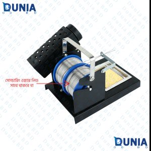 Soldering Iron Stand LTJ217 Universal Soldering Iron Holder Solder with Dispenser Reel Tin Holder and Frame Cleaning Sponge with Tray Metal Solder Wire Rack