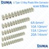 12 Way Plastic Wire Connector Terminal Barrier Strip Block Screw Block Electric Wiring Cable Connector