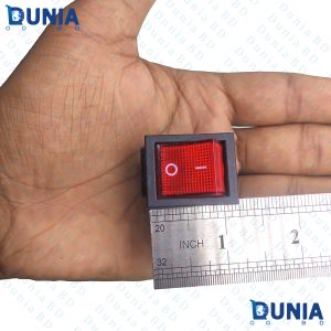 KCD4 DPST 16A 220v AC Illuminated Pure Cupper Rocker Switch ON-OFF 2 Position 4 Pins