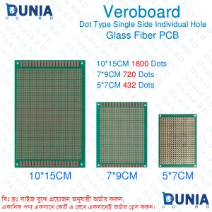 Veroboard Dot Type Single Side individual Hole Glass Fiber PCB Prototype Project Board Circuit Board Vero Board Per board Arduino DIY
