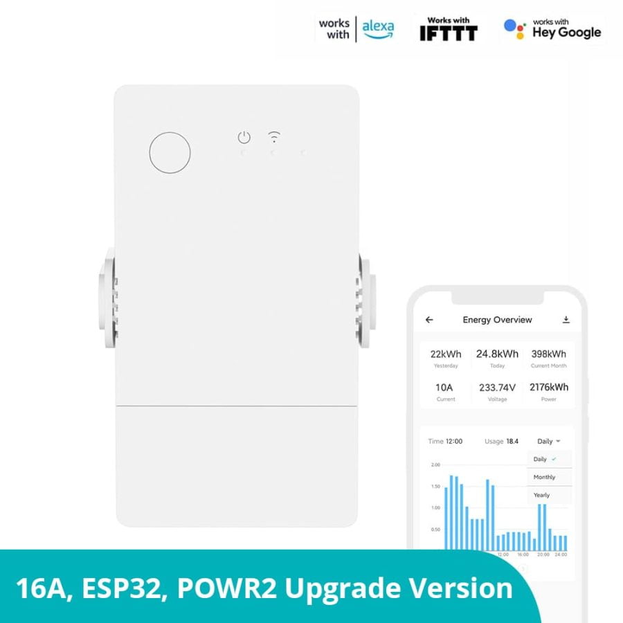SONOFF POW Origin 16A Smart Power Meter POWR316 with ESP32 Chip Overload Protection via eWeLink Alexa Google Home