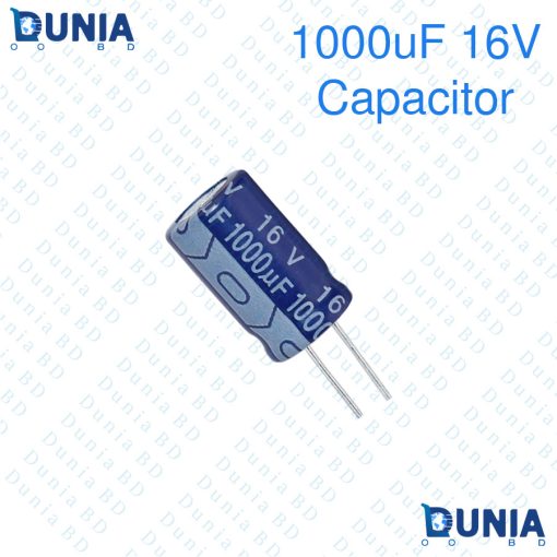 1000uF 16V Capacitor Radial Electrolytic capacitor Polarized Aluminium body for Amplifier & Circuits