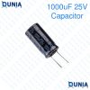 1000uF 25V Capacitor Radial Electrolytic capacitor Polarized Aluminium body for Amplifier & Circuits