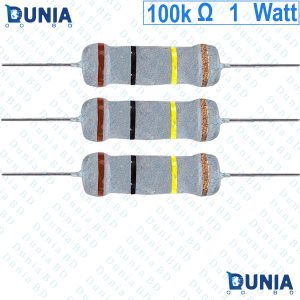 100k ohm 1 watt One watt Resistor ±5% 100kΩ 100 Kohms 100000 ohms Carbon Film Resistance