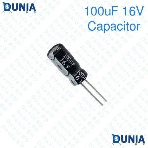 100uF 16V Capacitor Radial Electrolytic capacitor Polarized Aluminium body for Amplifier & Circuits