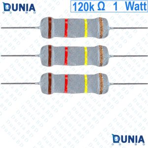 120k ohm 1 watt One watt Resistor ±5% 120kΩ 120 Kohms 120000 ohms Carbon Film Resistance