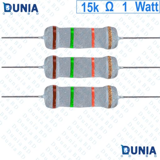 15k ohm 1 watt One watt Resistor ±5% 15kΩ 15 Kohms 15000 ohms Carbon Film Resistance