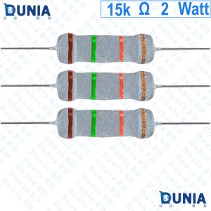 15k ohm 2 watt Two watt Resistor ±5% 15kΩ 15 Kohms 15000 ohms Carbon Film Resistance