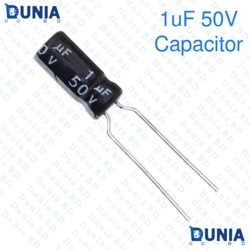 1uF 50V Capacitor Radial Electrolytic capacitor Polarized Aluminium body for Amplifier & Circuits