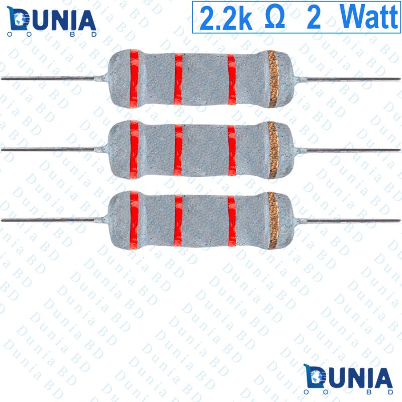 2.2k ohm 2 watt Two watt Resistor ±5 2.2kΩ 2.2 Kohms 2200 ohms 2k2