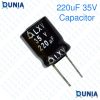220uF 35V Capacitor Radial Electrolytic capacitor Polarized Aluminium body for Amplifier & Circuits