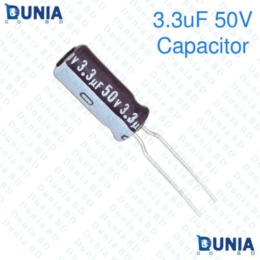 3.3uF 50V Capacitor Radial Electrolytic capacitor Polarized Aluminium body for Amplifier & Circuits