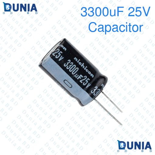 3300uF 25V Capacitor Radial Electrolytic capacitor Polarized Aluminium body for Amplifier & Circuits