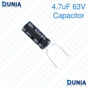 4.7uF 63V Capacitor Radial Electrolytic capacitor Polarized Aluminium body for Amplifier & Circuits