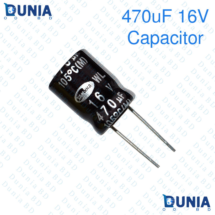 470uF 16V Capacitor Radial Electrolytic capacitor Polarized Aluminium body for Amplifier & Circuits
