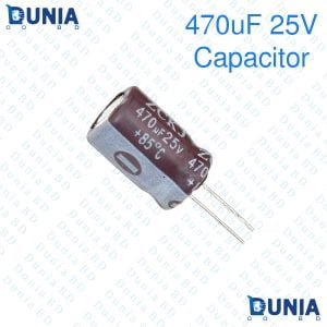 470uF 25V Capacitor Radial Electrolytic capacitor Polarized Aluminium body for Amplifier & Circuits