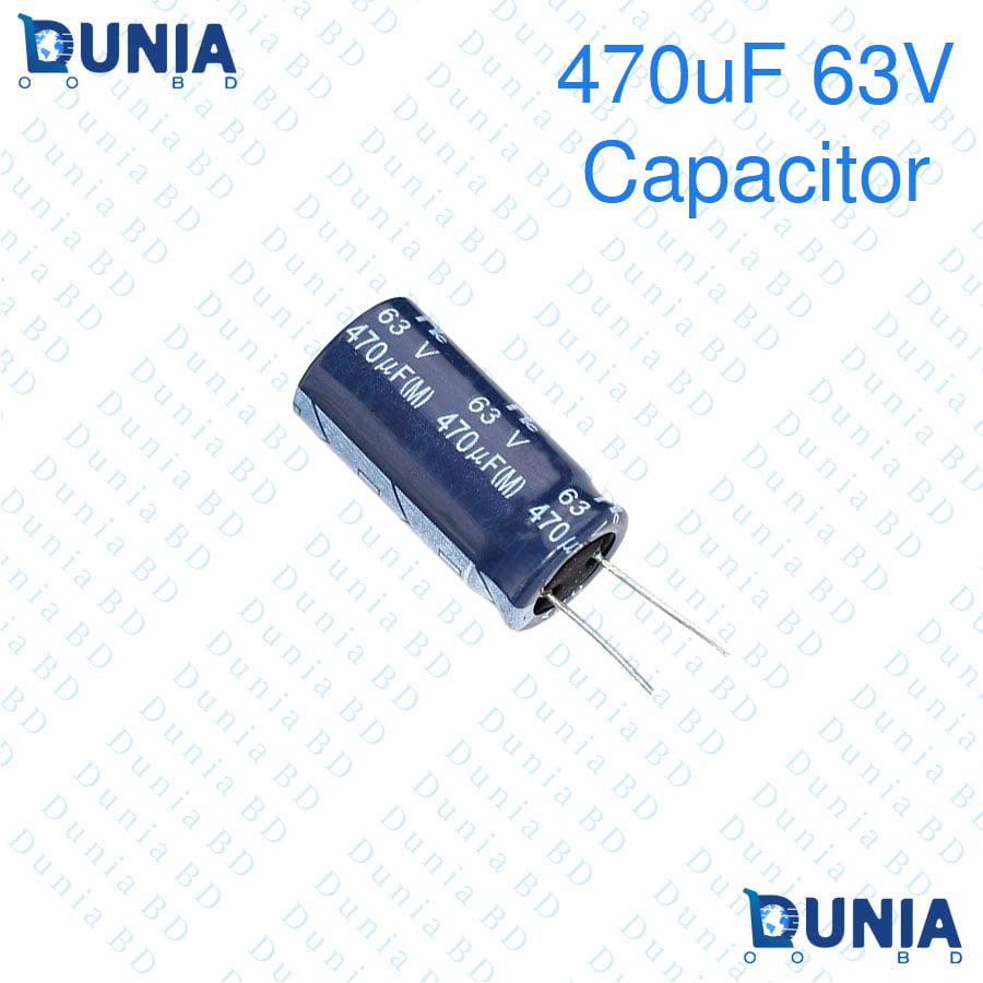 470uF 63V Capacitor Radial Electrolytic capacitor Polarized Aluminium body for Amplifier & Circuits