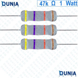 47k ohm 1 watt One watt Resistor ±5% 47kΩ 47 Kohms 47000 ohms Carbon Film Resistance
