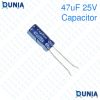 47uF 25V Capacitor Radial Electrolytic capacitor Polarized Aluminium body for Amplifier & Circuits