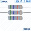 56k ohm 2 watt Two watt Resistor ±5% 56kΩ 56 Kohms 56000 ohms Carbon Film Resistance