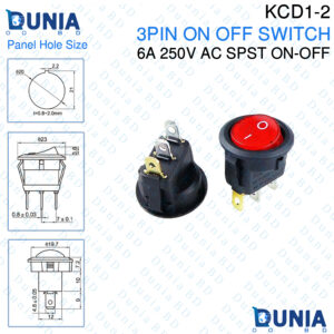 KCD1-2 3Pin Round ON OFF Switch