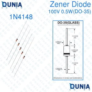100V Zener Diode 0.5W Half Watt 200mA Volt DO-35 1N4148 Switching Diode
