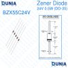 24V Zener Diode 0.5W Half Watt 24 Volt DO-35 BZX55C24V