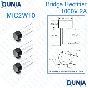 2A Bridge Rectifier 1000V 4-PIN 2W10