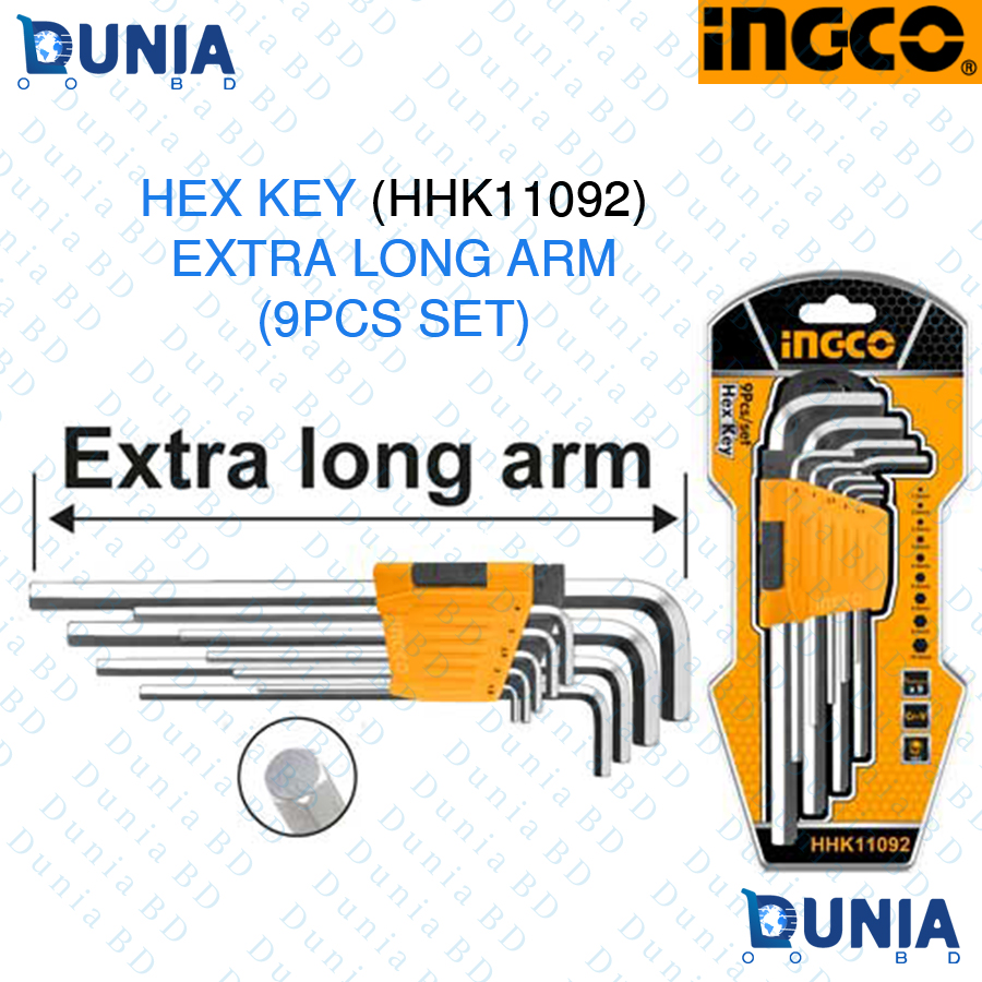 ingco Industrial HEX KEY 9Pcs Set Cr-V HHK11091 HHK11092