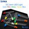 3mm DC LED Lights Colored Lens Diffused Round DC 3V Lighting Bulb Lamps Electronics Components Light Emitting Diode