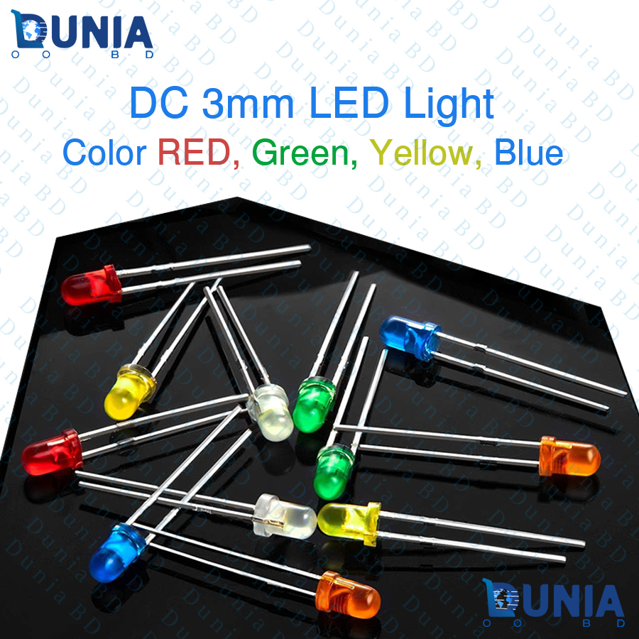 3mm DC LED Lights Colored Lens Diffused Round DC 3V Lighting Bulb Lamps Electronics Components Light Emitting Diode