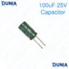 100uF 25V Capacitor Radial Electrolytic capacitor Polarized Aluminum body for Amplifier & Circuits