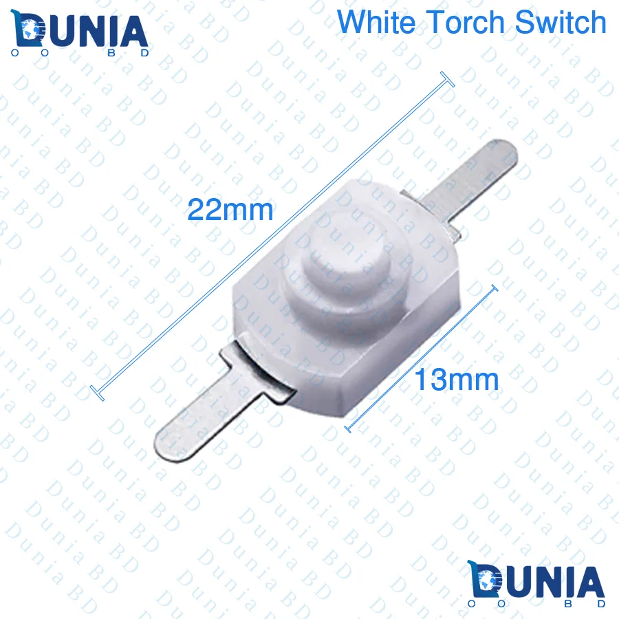 DC Mini White Torch Pushbutton Self Lock Switch