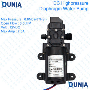 Diaphragm Water PUMP DC 12V 2.5A 87 PSI 3.6LPM Water Pump for Bike or Car Wash & Garden
