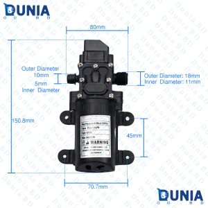Diaphragm Water PUMP DC 12V 2.5A 87 PSI 3.6LPM Water Pump for Bike or Car Wash & Garden