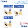 6mm 1/8 1/4 1/2 inch Female thread Pneumatic Air Quick Connector Fitting PCF06-01 PCF06-02 PCF06-04