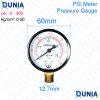 Manometer Vacuum Mini Dual Scale Dial Gauge Pool Spa Filter Water Pressure Gauge Mini 0-60 PSI 0-20 kg/cm² Side Mount 1/4 Pressure Gauge